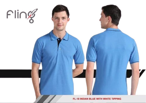 Men Light Blue Color Plain T Shirt
