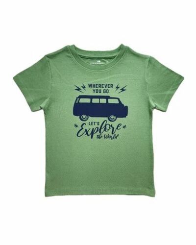 Olive Green Color Boys T Shirt