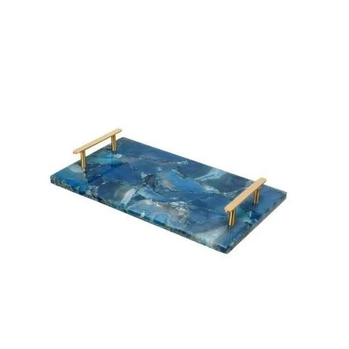 Polished Plain Agate Serving Tray
