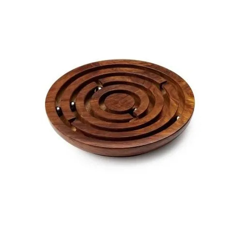 Polished Wooden Labyrinth Board Game