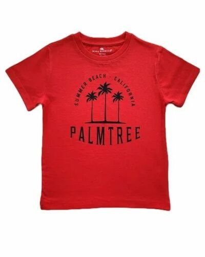 Red Color Printed Boys T Shirt