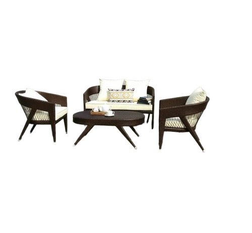 4 Seater Outdoor Wicker Brown Furniture Set