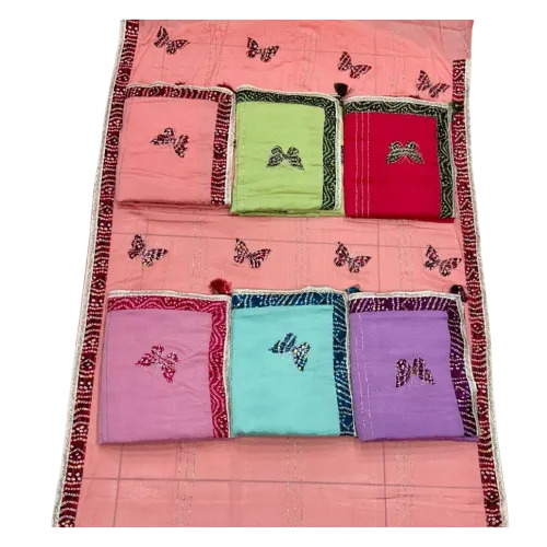 Chinon Silk Butterfly Print Saree