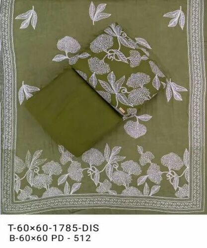 Green Cotton Nighty Printed Fabric