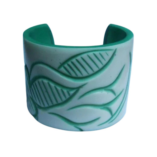 Green & White Resin Cuff Bracelet