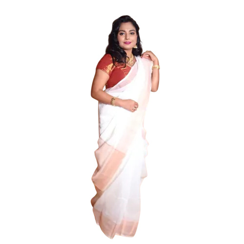 Handloom Cotton Silk Mangalgiri Saree With Border