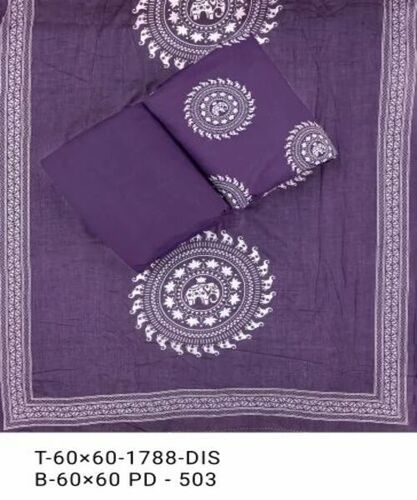 Purple Cotton Nighty Printed Fabric