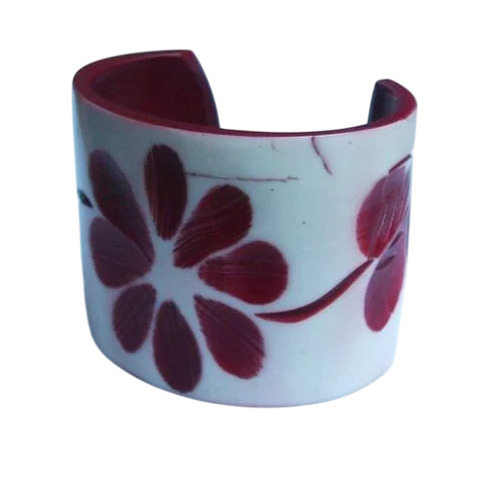 White & Red Resin Cuff Bracelet