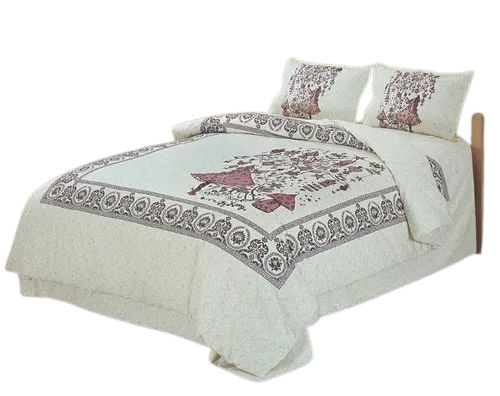 Designer Printed Cotton Double Bedsheet
