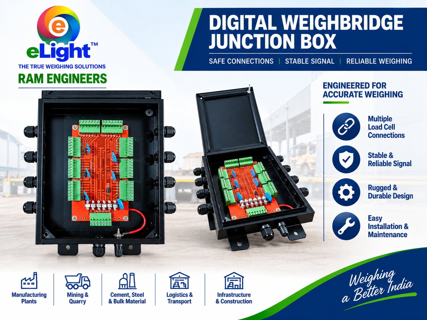 Digital Weighbridge Loadcell Junction Box