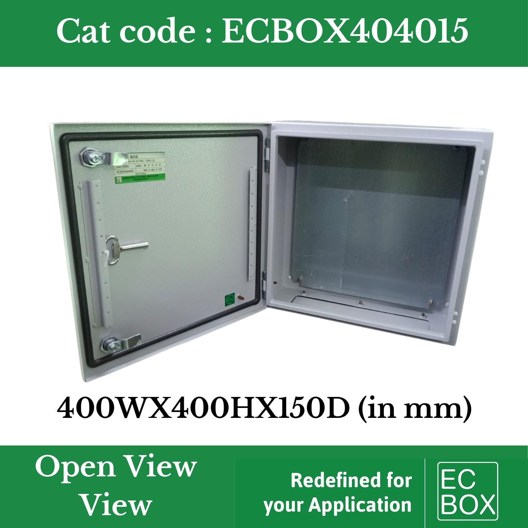 Ecbox404015 Panel Box Enclosure - Color: Grey