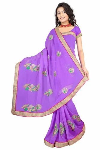 Ladies Fancy Saree - Color: Purple