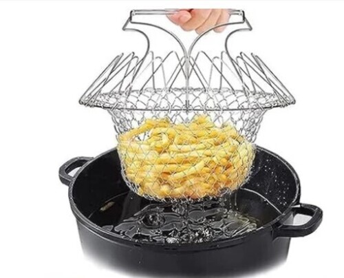 2 In 1 Fruit Basket Stainless Steel Chips Fryer