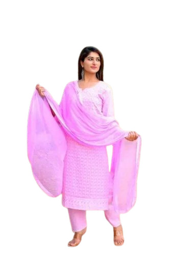 Designer Ladies Pink Suits - Cotton, M to XXL, Printed | Breathable, Anti UV, Anti Wrinkle, Quick Dry, Comfortable Fit