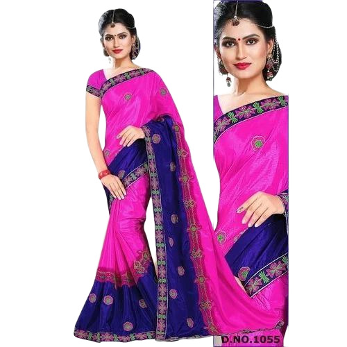 Fancy Pink Cotton Silk Saree