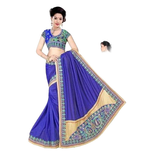 Fancy Purple Cotton Silk Saree