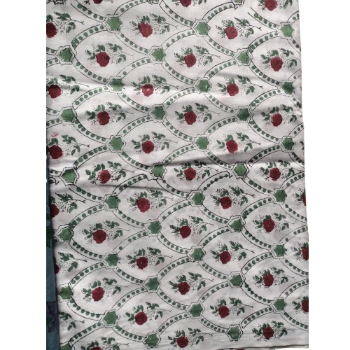 Floral Print Cotton Block Print Fabric