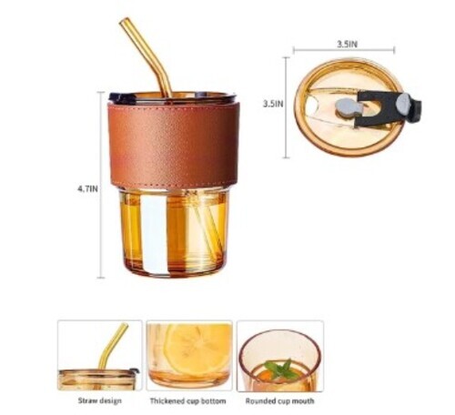 Glass Sipper Bottle 400ml
