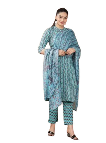 Ladies Block Printed Straight Suits
