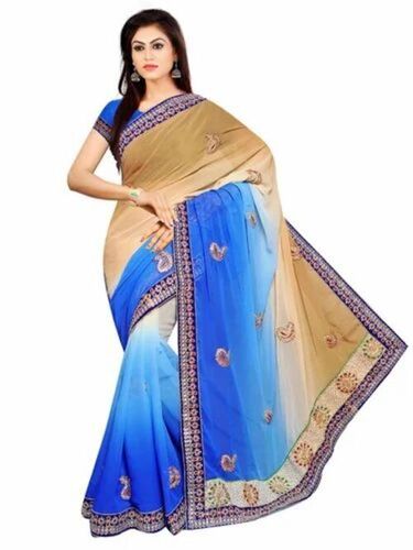 Ladies Embroidered Chiffon Saree