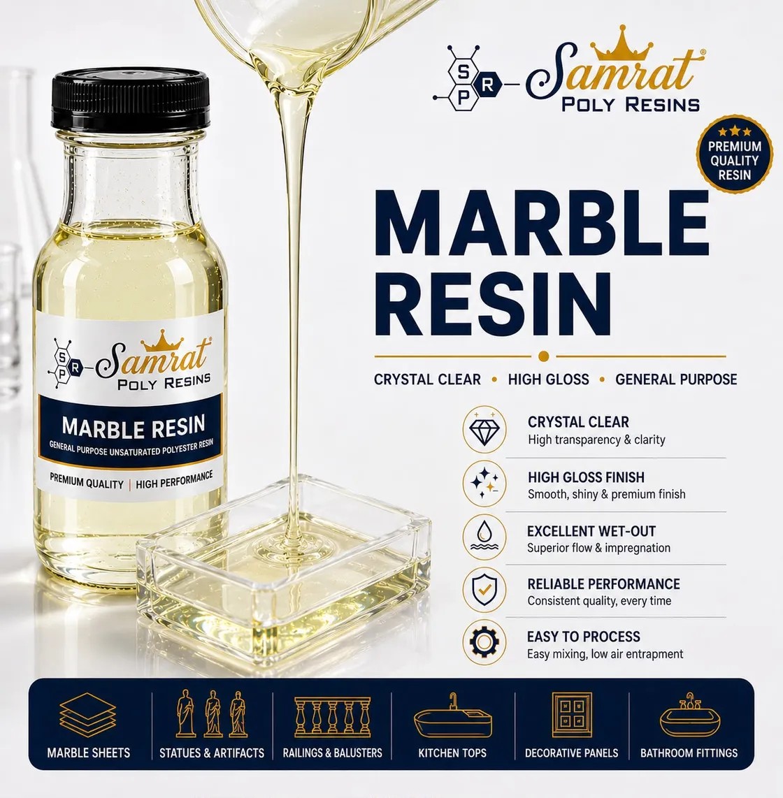 Marble Resin Polyester Resin For Cultured Marble - Color: Water White
