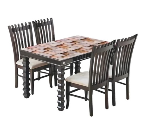 Nartana Dining Set 4s Digital Printed Glass