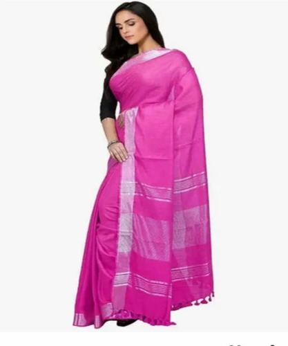 Pink Linen Premium Saree