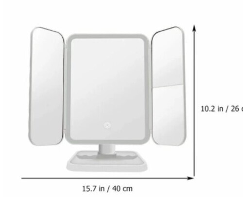 Rechargeable Led Tri Fold Makeup Mirror