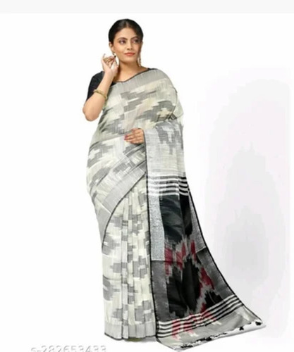 White Premium Cotton Saree