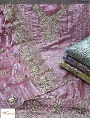 Women Pink Semi Stitched Suit