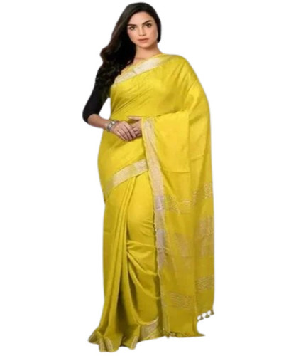 Yellow Linen Premium Saree