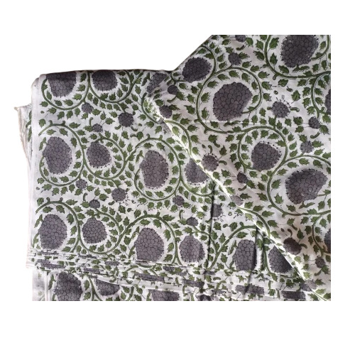 Multicolor Floral Printed Pure Cotton Block Print Fabric