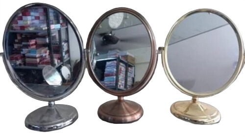 Polished Metal Standing Mirror
