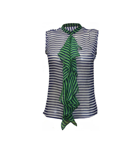 Striped Ladies Tops - Color: Blue & White