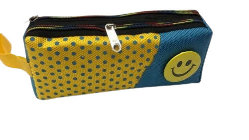 Yellow Printed Pencil Pouch