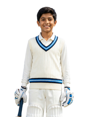 Boy'S Cricket Sleeveless Sweater - Color: Off White