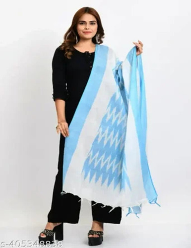 Cotton Sky Blue Dupatta