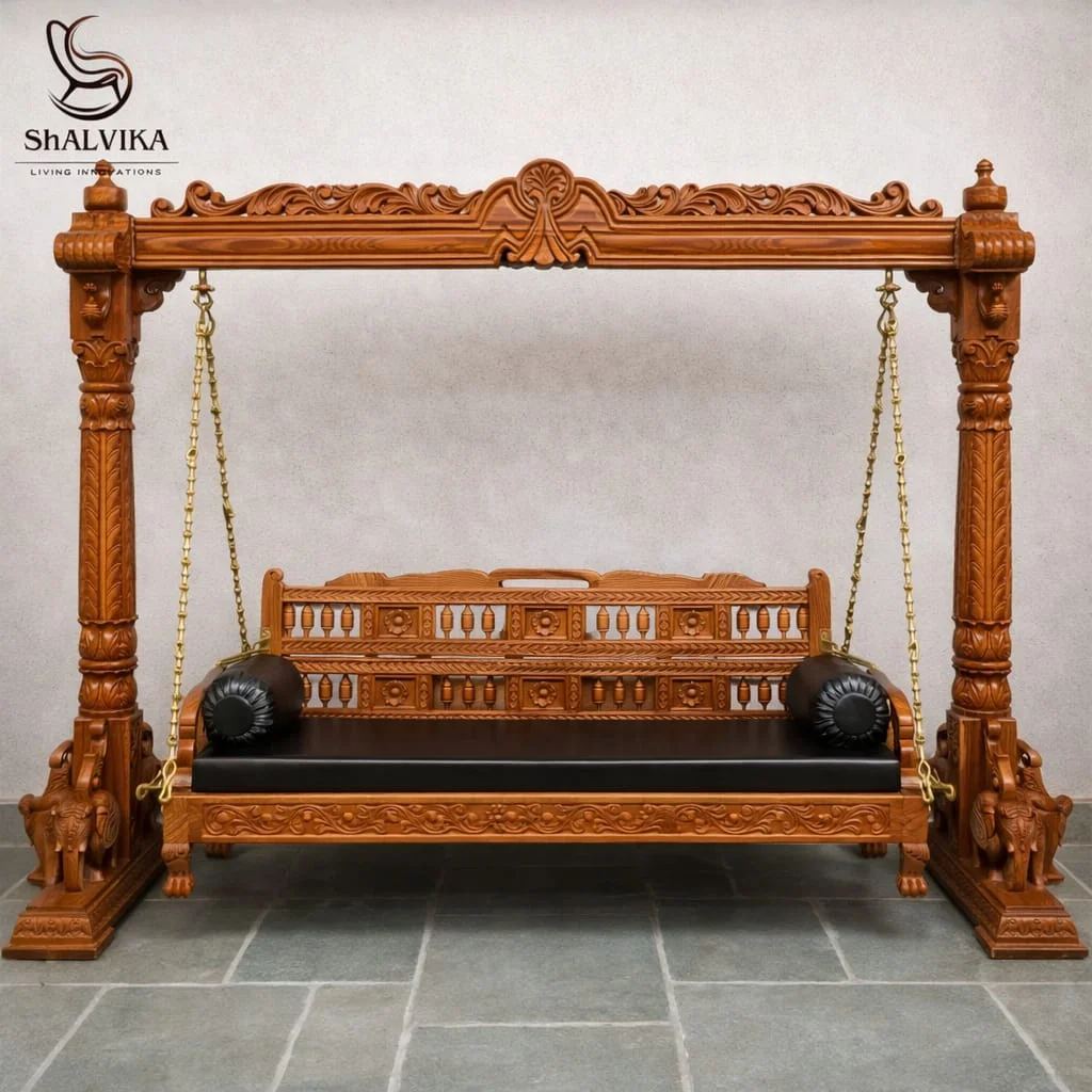 Elephant Design Wooden Swing