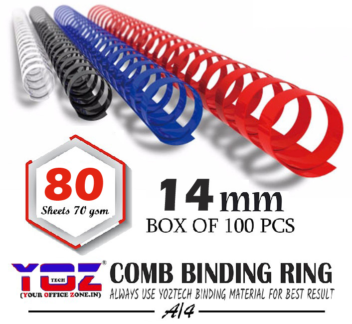 14Mm Comb Binding Ring 70-80 Pages - Color: Multiple