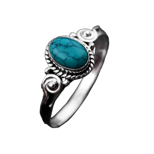 92.5 Sterling Silver Turquoise Ring