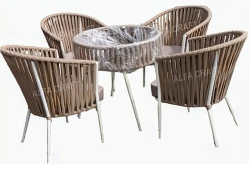 Braided Rope Garden Table Chair Dining Set
