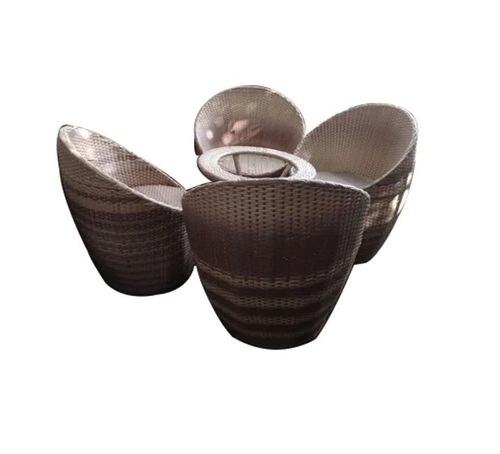 Iron and Cane Wicker Chair Set