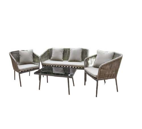 Iron and Rope Garden Sofa Set