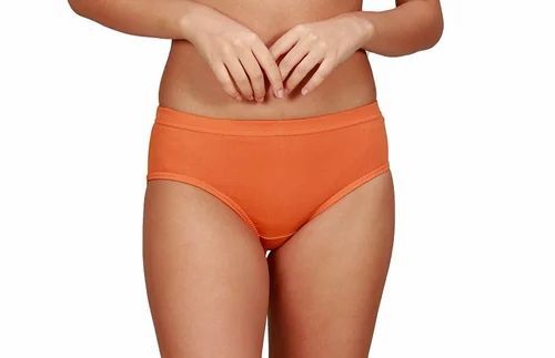 Ladies Orange Color Plain Panties