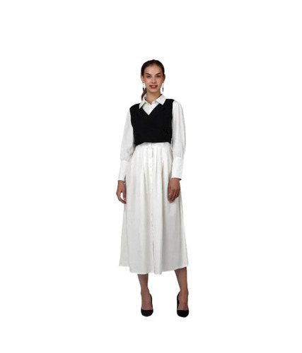 Long Sleeve Western Dresses - Cotton, S-XXXL, White & Black, Soft Silky Texture, Machine Stitched, Breathable, Washable, Quick Dry, Anti Wrinkle