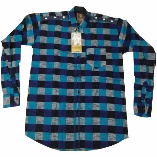 Men Casual Cotton Check Shirt