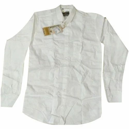 Men White Plain Shirt