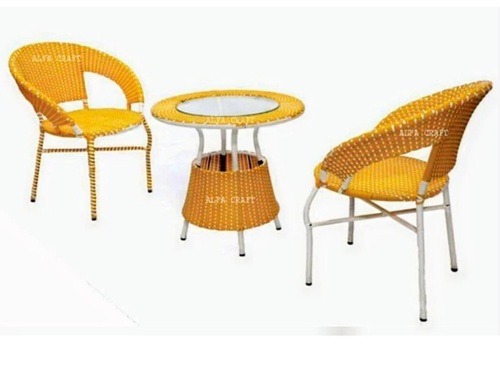 Outdoor Wicker Table Two Chair Set