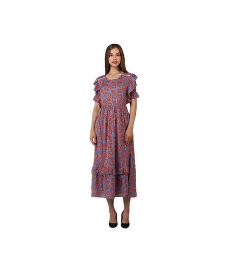 Rayon Western Dresses - Rayon Fabric, Sizes S-XXXL, Red & Blue | Breathable, Washable, Quick Dry, Anti Wrinkle, No Fade