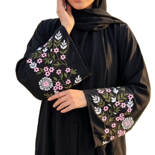 Black Abaya Sleeve Embroidery WGP